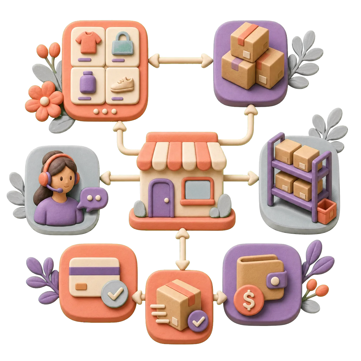 3D commerce operations and fulfilment map