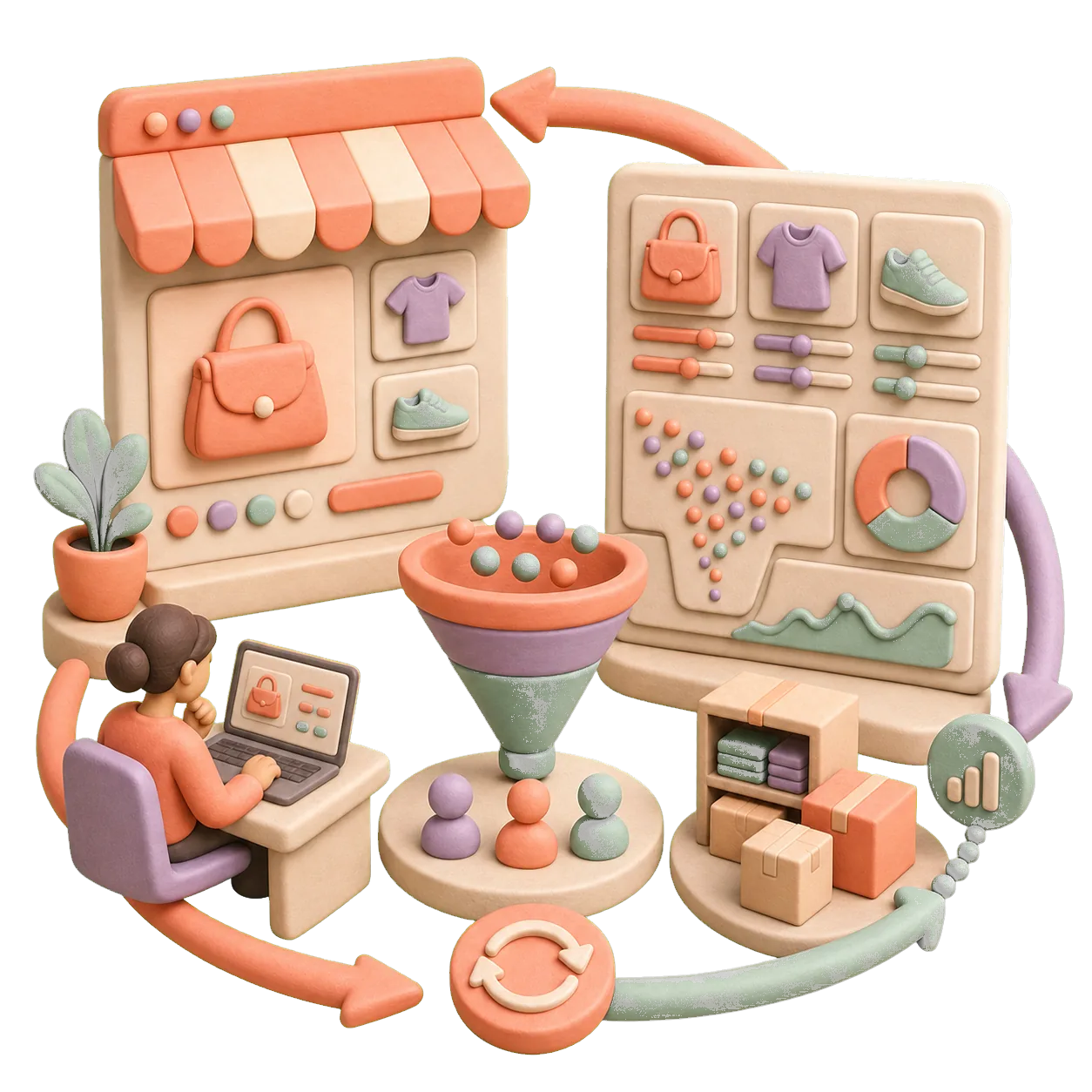 3D ecommerce merchandising and conversion optimization scene