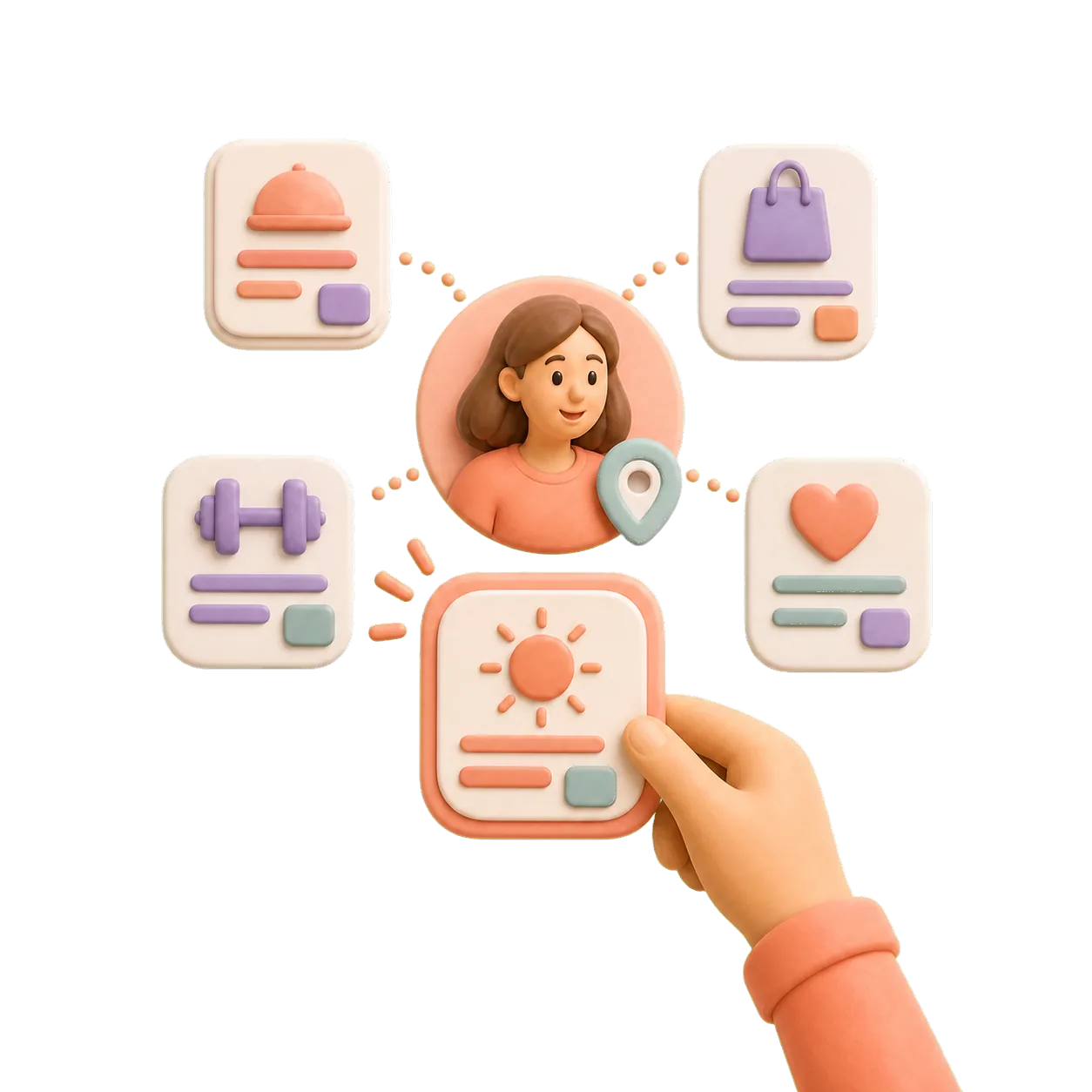 3D mobile app use-case definition scene