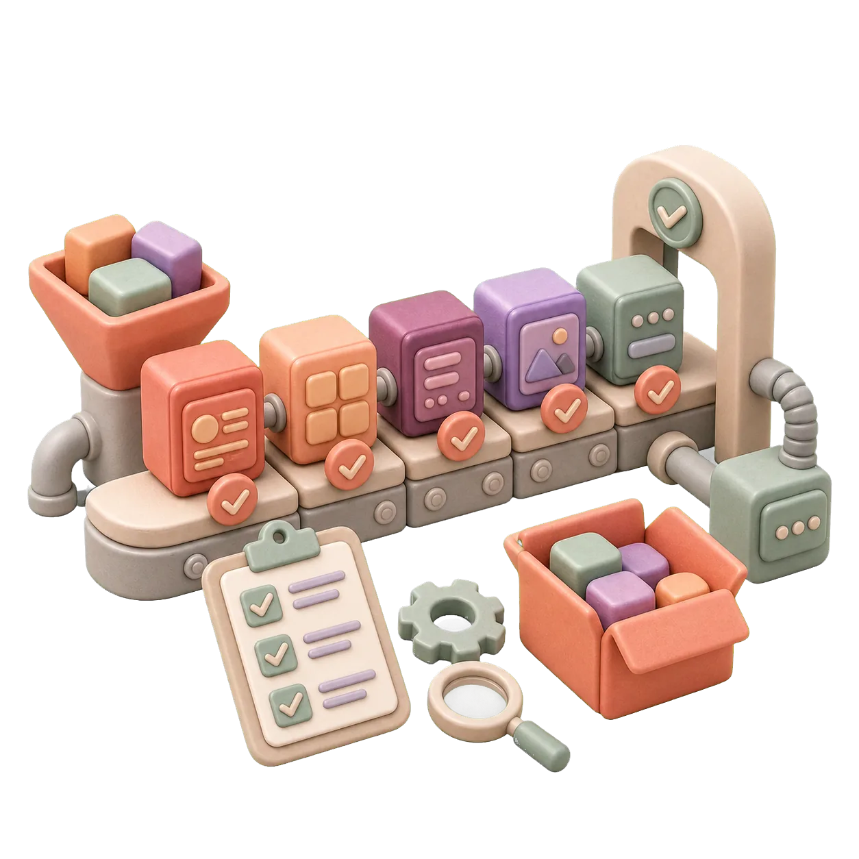 3D software modules built and tested in increments