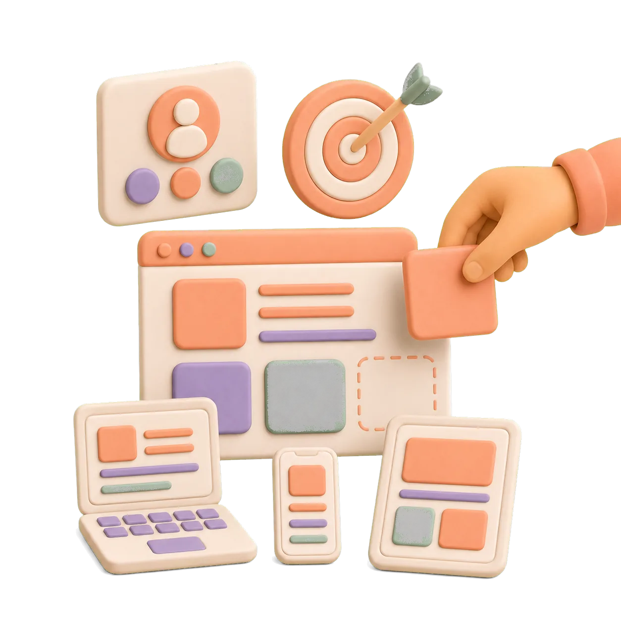3D website brief and content alignment scene