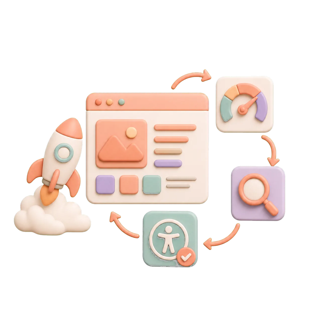 3D website launch, analytics and improvement scene